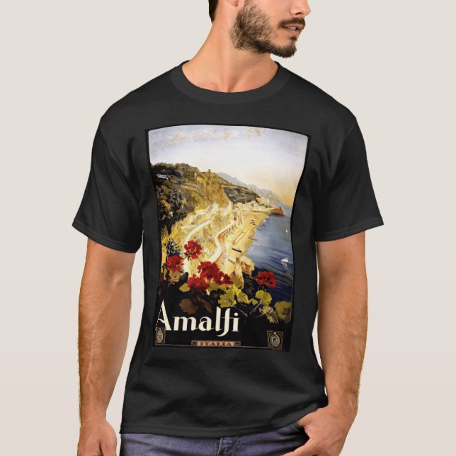 Camiseta Antique Illustration Italy Amalfi Coast Antique Jo (Frente)