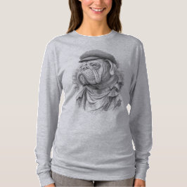 Camiseta Antique Marble Bulldog Minister Statue in Flat Cap