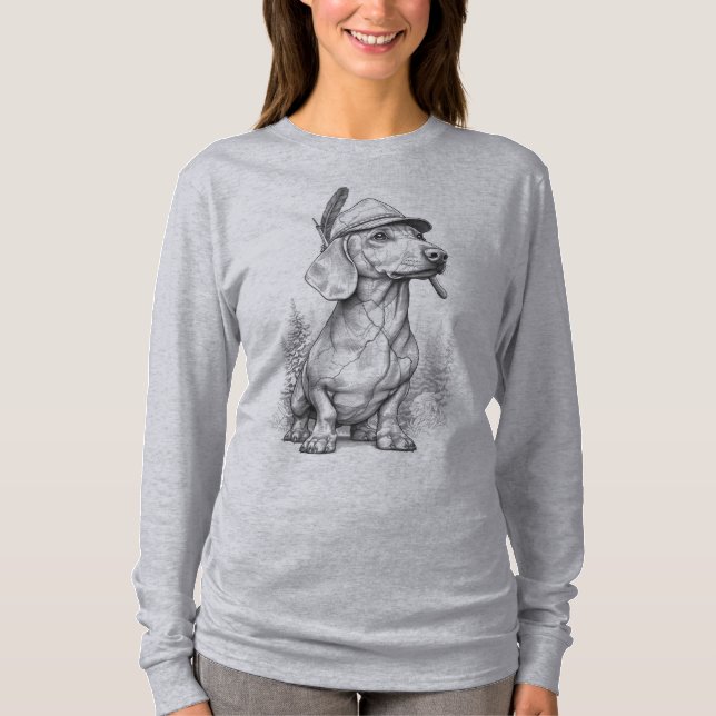 Camiseta Antique Marble Dachshund (Frente)