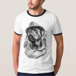 Camiseta Antique Marble Fireman Rottweiler