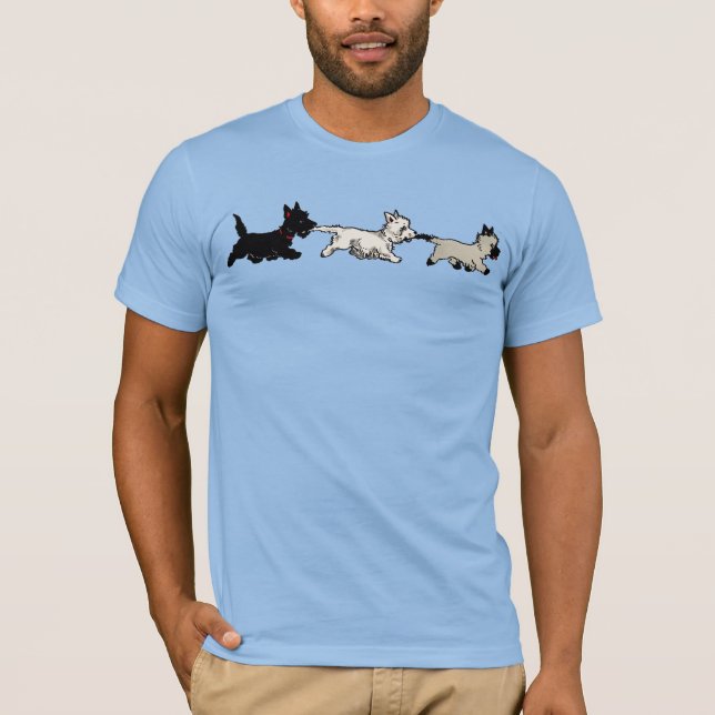 Camiseta Antique Trio of Terrier Dogs (Frente)