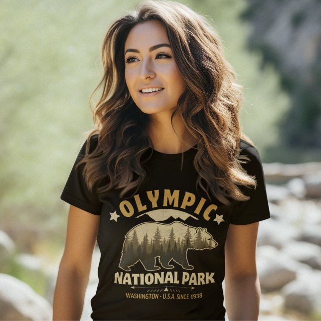 Camiseta Antique Woodland Scenery of Olympic National Park (Criador carregado)
