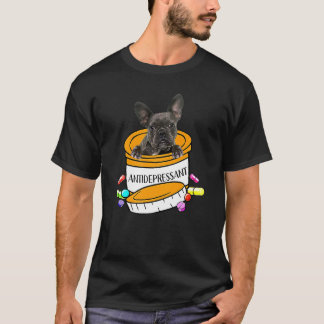 Camiseta Antirdepressivo do Bulldog Francês