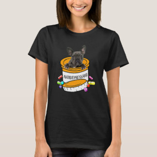 Camiseta Antirdepressivo do Bulldog Francês