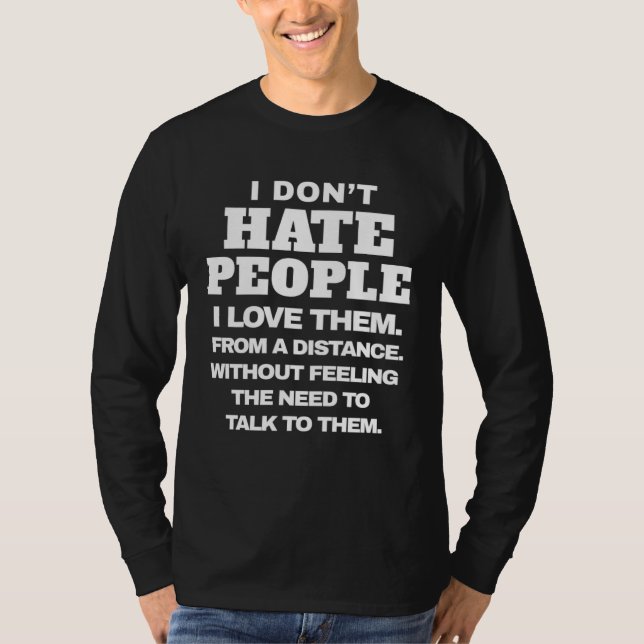Camiseta Antisocial I Hate People Introvert Sarcastic Humor (Frente)