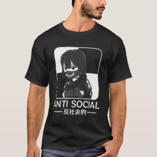 Camiseta Antissocial japonesa, Edgy Alt Sad Anime Girl Soft