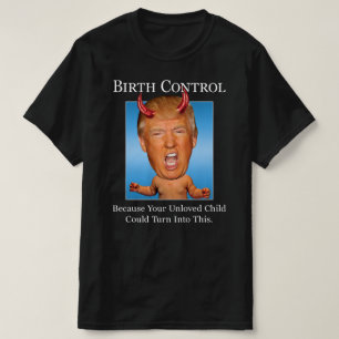 Camiseta Antitrump Bebê Diabo Engraçado Controle de Natalid