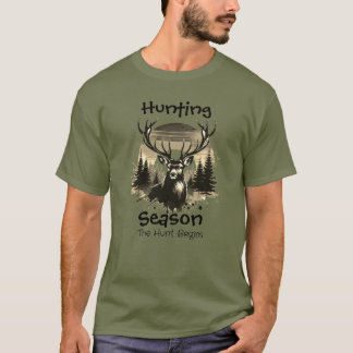 Camiseta Antlers Nature Green HUNTING Personalizar T-Shirt