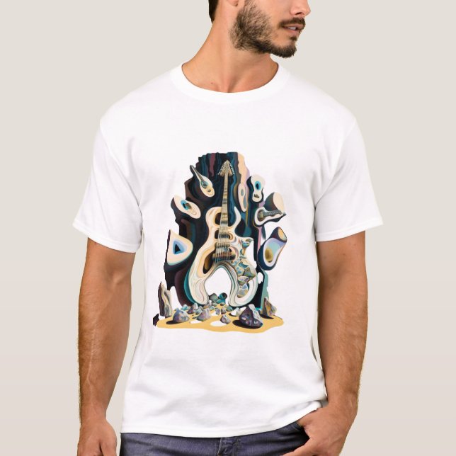 Camiseta Antonio Gaudi estilhou pintura, música de banda ro (Frente)