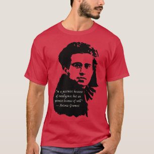 Camiseta Antonio Gramsci retrato e citação Sou pessimista