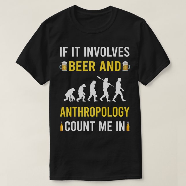 Camiseta Antropologista De Cerveja E Antropologia (Frente do Design)