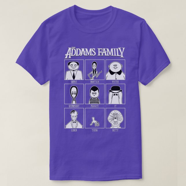 Camiseta Anuário da Família Addams (Frente do Design)
