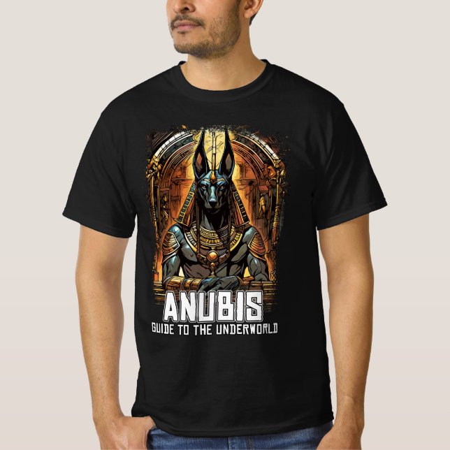 Camiseta Anubis Antigo Egito Guia DEUS para o submundo (Frente)