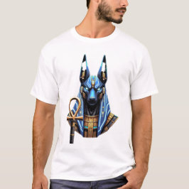 Camiseta Anúbis Cyberpunk - Deus Neon Egípcio do Pós-Morte