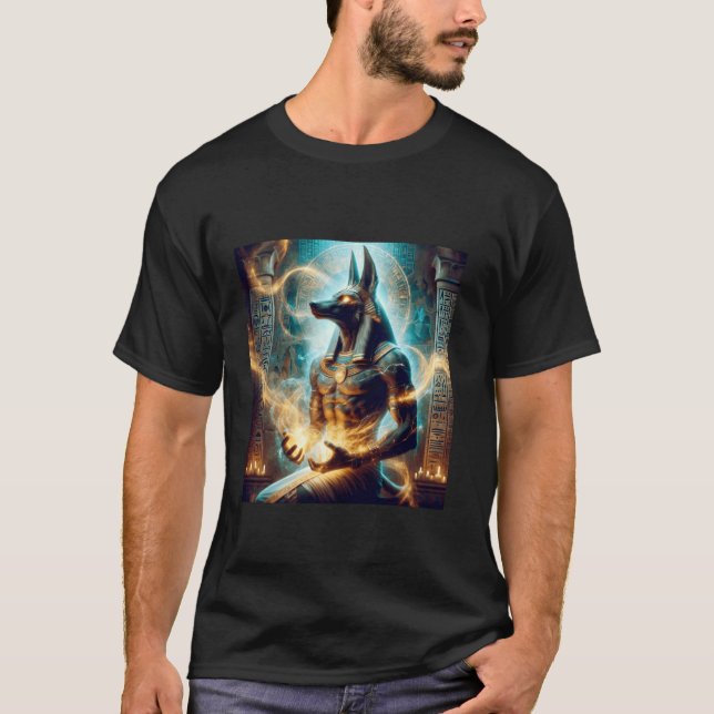 Camiseta Anubis Egípcio Deus Mito Depois da Vida Fantasia d (Frente)