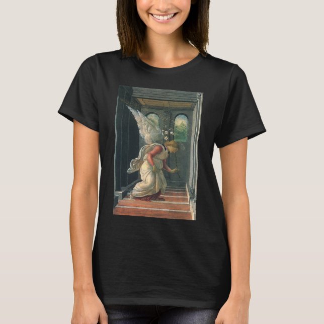 Camiseta Anunciação (detalhe do anjo) por Sandro Botticelli (Frente)