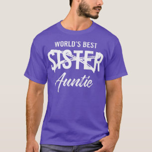 Camiseta Anúncio da melhor irmã do mundo para tia grávida