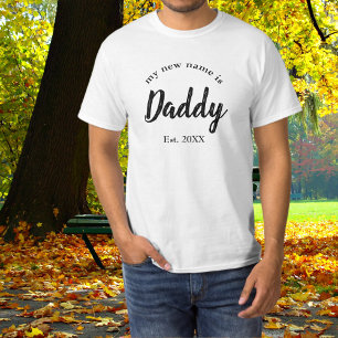 Camiseta Anúncio de Bebê Negro Ano Est do Papai