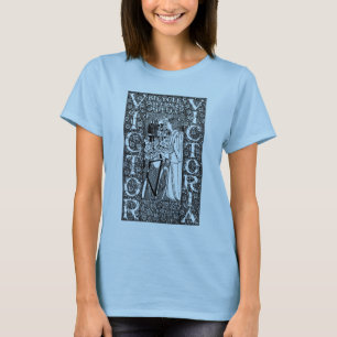 Camiseta Anúncio de Bicicleta Art Nouveau da Era Vitoriana