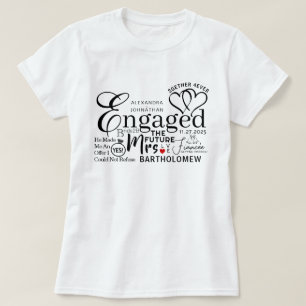 Camiseta Anúncio de casamento de colagem engajada T-Shirt