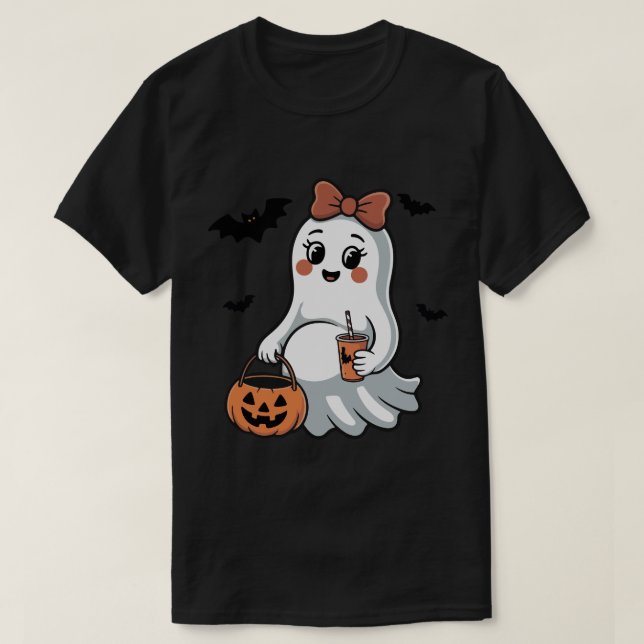 Camiseta Anúncio de Dia das Bruxas Ghost Grávida | Maternid (Frente do Design)