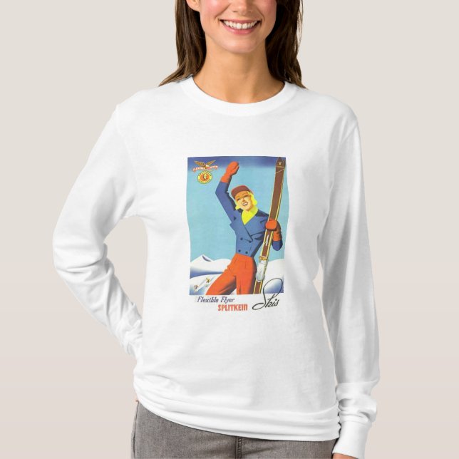 Camiseta Anúncio de Esqui Vintage (Frente)