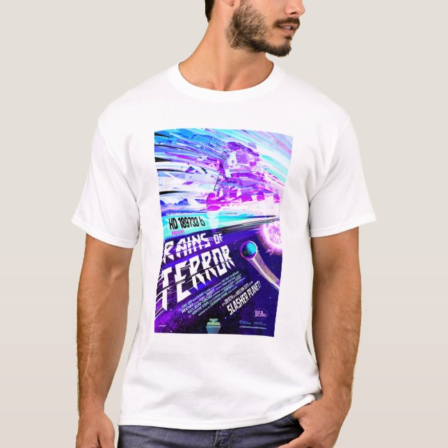 Camiseta Anúncio De Filme De Horror Sci-Fi, Chuvas De Terro (Frente)