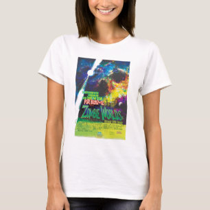 Camiseta Anúncio de Filme de Horror Sci-Fi, Mundos Zombie