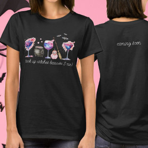 Camiseta Anúncio de Gravidez Bebem Bruxas Eu Não Posso