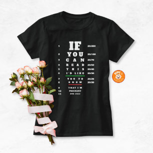 Camiseta Anúncio de Gravidez com Tema de Tabela de Olhos pa
