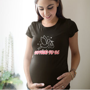 Camiseta Anúncio de Gravidez da Cegonha Futura Mamãe