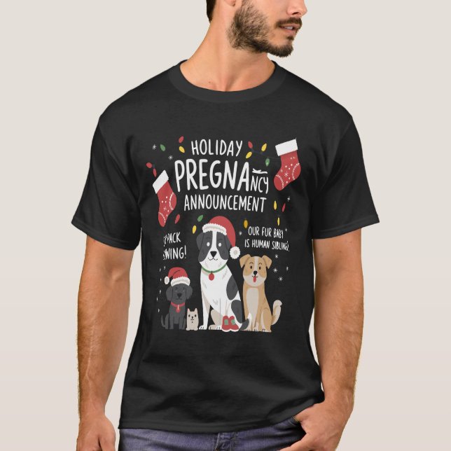 Camiseta Anúncio de gravidez de feriado para amantes de ani (Frente)
