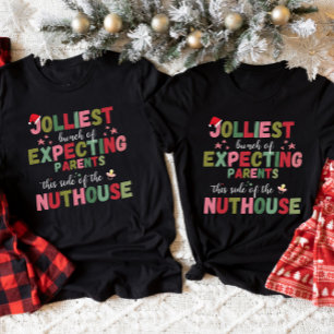 Camiseta Anúncio de Gravidez de Natal Casal Combinando