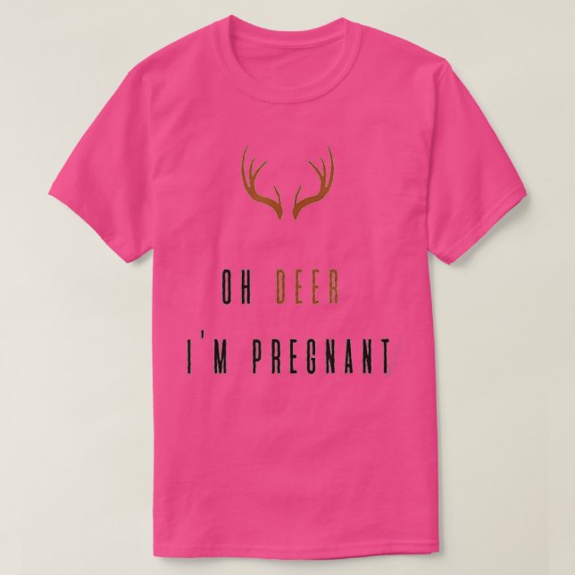 Camiseta Anúncio De Gravidez De Natal Oh Deer Im Pregna (Frente do Design)