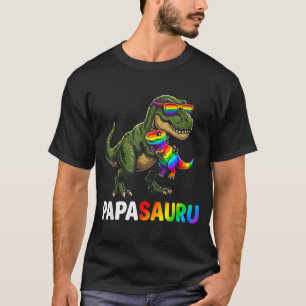 Camiseta Anúncio de gravidez de papasaurus arco-íris gay