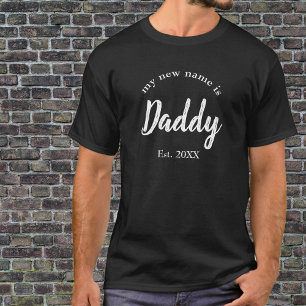 Camiseta Anúncio de Gravidez do Papai Est Ano Branco