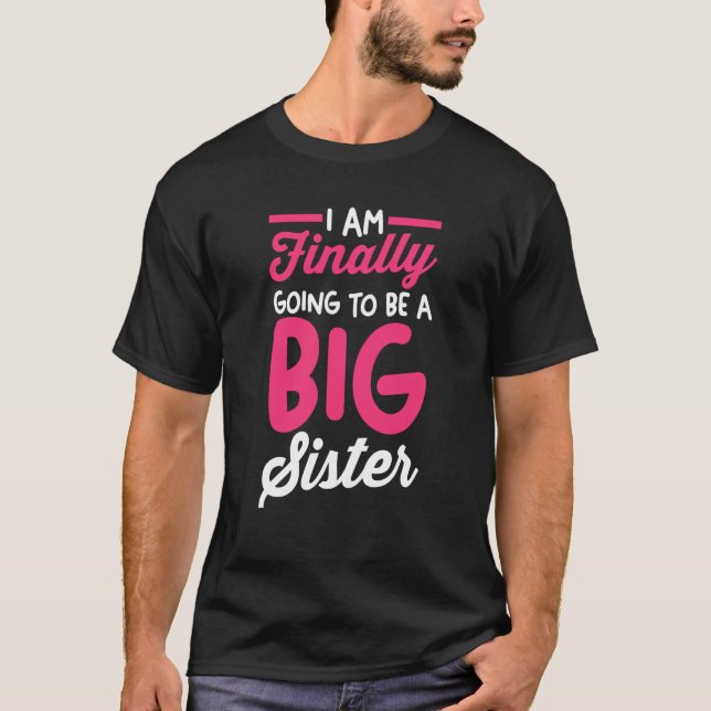Camiseta Anúncio de gravidez Eu finalmente serei um B (Frente)