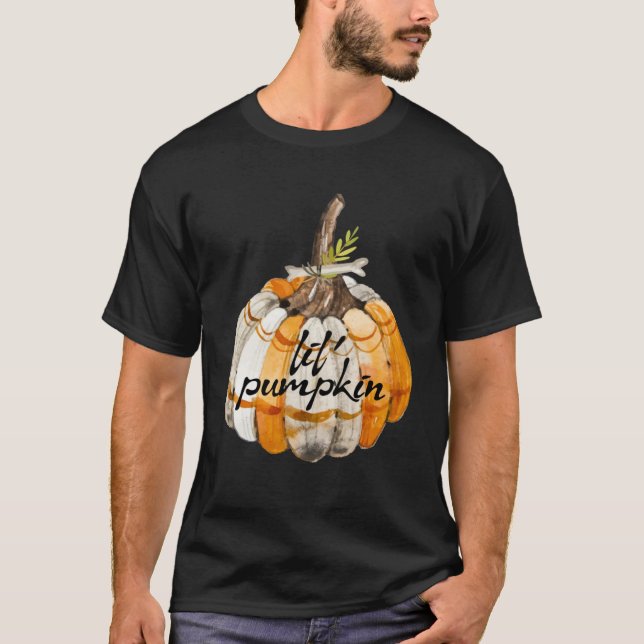 Camiseta anúncio de gravidez Halloween Lil bompkin (Frente)