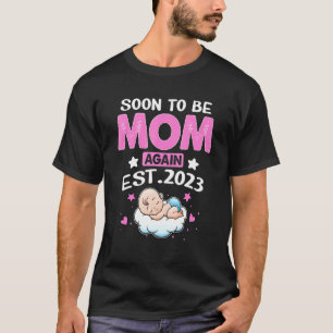Camiseta Anúncio de gravidez Logo para ser mãe de novo 2023