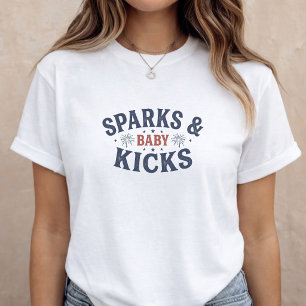 Camiseta Anúncio de Gravidez Mãe para Ser 4 de Julho