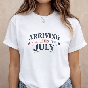 Camiseta Anúncio de Gravidez Mãe para Ser 4 de Julho