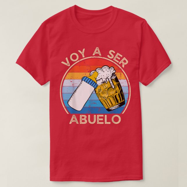 Camiseta Anúncio de Gravidez Mens Abuelos, Voy A Ser Abu (Frente do Design)