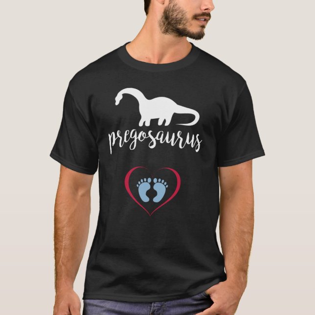 Camiseta Anúncio de gravidez no Pregosaurus É um guichinho  (Frente)