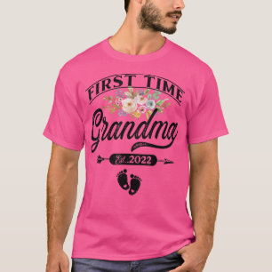 Camiseta Anúncio de Gravidez Primeira Vez Vovó Est