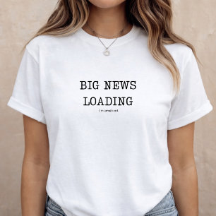Camiseta Anúncio de Gravidez Revelação Divertida de Bebê