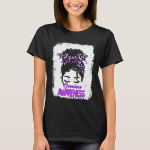 Camiseta Anúncio de Laço Roxo Desarrumado de Consciência so