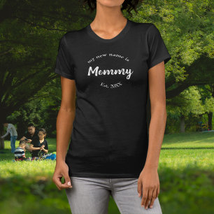 Camiseta Anúncio de Nova Mamãe Ano de Estabelecimento Branc