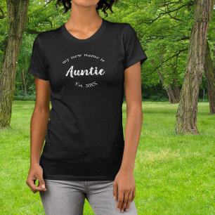 Camiseta Anúncio de Nova Tia Ano de Estabelecimento Branco