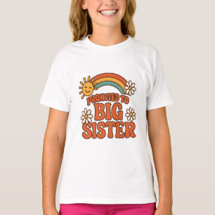 Camiseta Anúncio de Novo Bebê Irmã Mais Velha Retro