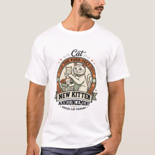 Camiseta Anúncio de Novo Gatinho Gato Anúncio de Novo Gatin